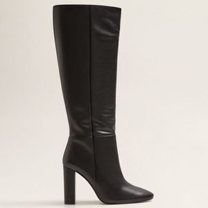 Mango leather high leg boots (new!)